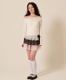 TINA：JOJUN（ティーナジョジュン）の「シフォン フリル ラップ レイヤード ショートパンツ TINA：JOJUN（その他パンツ）」