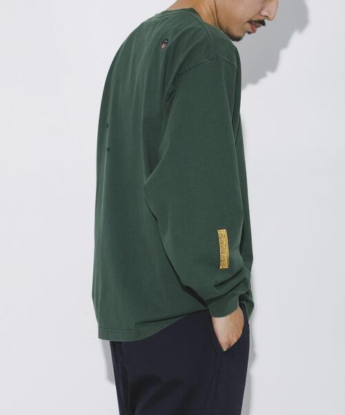 URBAN RESEARCH(アーバンリサーチ)の「LOWERCASE L/S TEE byFACEOKA(Tシャツ/カットソー・メンズ・グリーン/ホワイト/ブラック/オートミール・MEDIUM/LARGE/X-LARGE)」の4枚目の写真