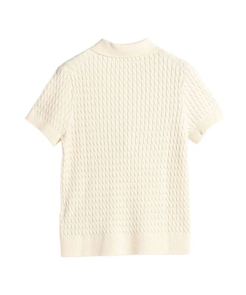 TOMMY HILFIGER（トミーヒルフィガー）の「コットンケーブルファインゲージクルーネックショートスリーブポロセーター（ポロシャツ・レディース・ブルー/グレー/マルチ/ピンク・XX-SMALL/SMALL/X-SMALL/MEDIUM）」の15枚目の写真