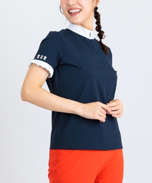 Picone CLUB(ピッコーネクラブ)の「プリーツ袖UV速乾プルオーバー(Tシャツ/カットソー・レディース・ホワイト/ネイビー/イエロー・13号/11号/9号)」の10枚目の写真