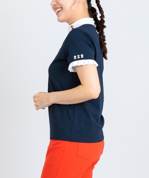 Picone CLUB(ピッコーネクラブ)の「プリーツ袖UV速乾プルオーバー(Tシャツ/カットソー・レディース・ホワイト/ネイビー/イエロー・13号/11号/9号)」の11枚目の写真