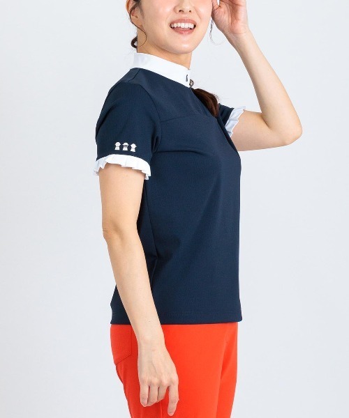 Picone CLUB(ピッコーネクラブ)の「プリーツ袖UV速乾プルオーバー(Tシャツ/カットソー・レディース・ホワイト/ネイビー/イエロー・13号/11号/9号)」の13枚目の写真