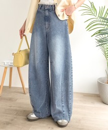 Java（ジャバ）の「《JaVaジャバコラボ》ゆるっと可愛い、最旬シルエット。バレルレッグワイドカーブデニムパンツ（デニムパンツ）」