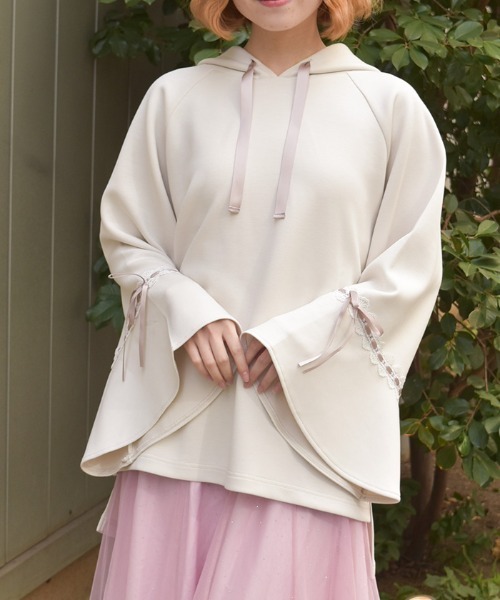 花粉ガードポンチョ風プルオーバー（Tシャツ/カットソー）｜axes femme