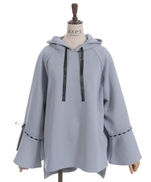 axes femme(アクシーズファム)の「花粉ガードポンチョ風プルオーバー(Tシャツ/カットソー・レディース・ブルーグレー/キナリ/ミント・FREE)」の7枚目の写真