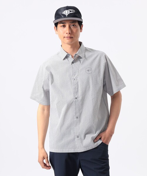 BEAMS GOLF(ビームスゴルフ)の「ORANGE LABEL / クールマックス(R)サッカー スターロゴシャツ(吸水速乾)(ポロシャツ・メンズ・グリーン/ネイビー/グレー・MEDIUM/LARGE/X-LARGE/SMALL)」の2枚目の写真