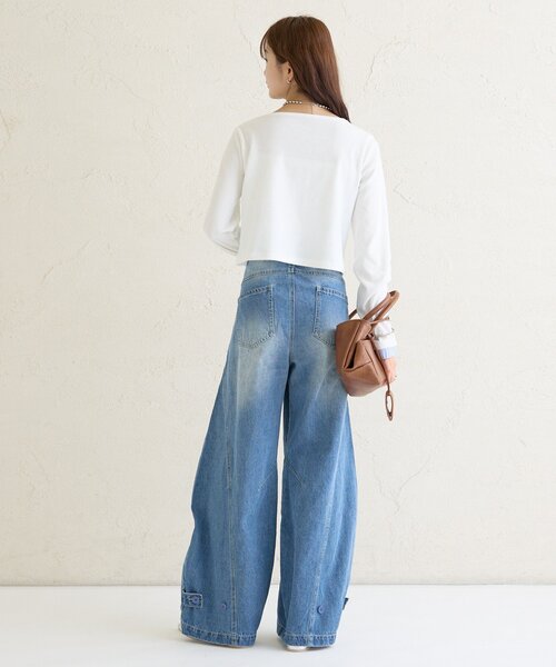 mystic(ミスティック)の「ヘンリーネックチビロンT(Tシャツ/カットソー・レディース・グレー/オフホワイト/グリーン・FREE)」の17枚目の写真