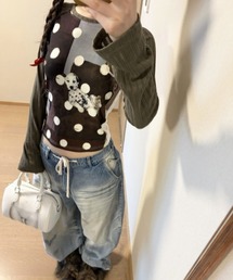 HALEY PESCA（ヘーリーペスカ）の「HALEY PESCA/レトロプリントドット柄Tシャツ（Tシャツ/カットソー）」