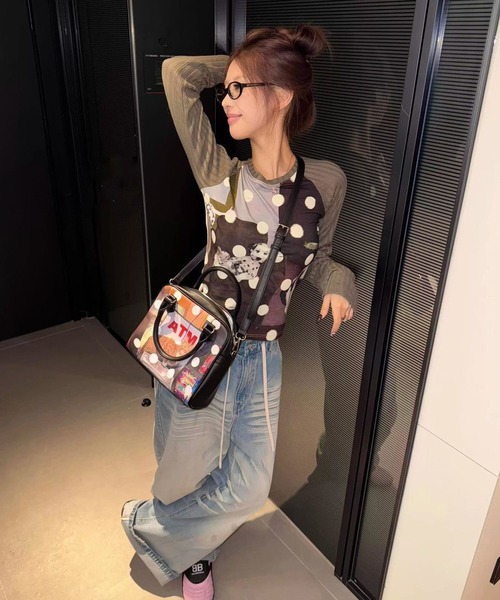 HALEY PESCA(ヘーリーペスカ)の「HALEY PESCA/レトロプリントドット柄Tシャツ(Tシャツ/カットソー・レディース・カーキ・MEDIUM/SMALL/LARGE)」の5枚目の写真