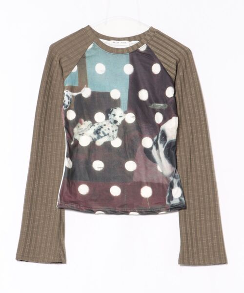 HALEY PESCA(ヘーリーペスカ)の「HALEY PESCA/レトロプリントドット柄Tシャツ(Tシャツ/カットソー・レディース・カーキ・MEDIUM/SMALL/LARGE)」の10枚目の写真