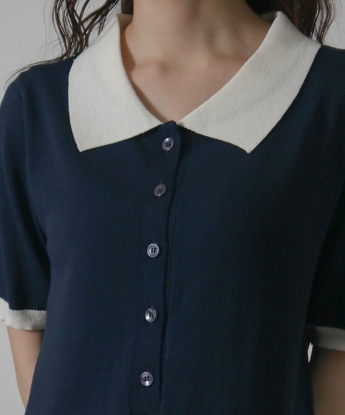 Social GIRL(ソーシャルガール)の「襟付き フロントボタン バイカラー ロングワンピース(ワンピース・レディース・ブラック/ライトグレー/ネイビー・M)」の11枚目の写真
