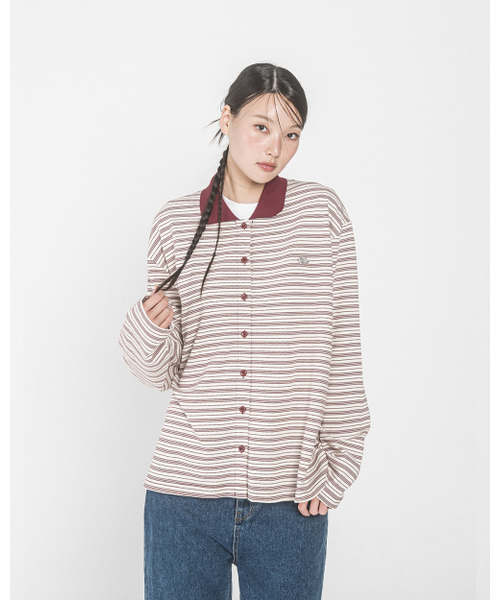 HAVISM(ヘビズム)の「AURORA STRIPE COLLAR CARDIGAN(IVORY)(カーディガン/ボレロ・レディース・その他・ONE SIZE)」の1枚目の写真