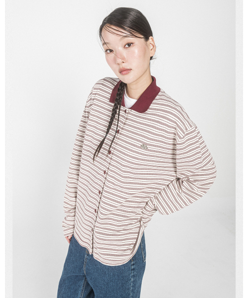 HAVISM(ヘビズム)の「AURORA STRIPE COLLAR CARDIGAN(IVORY)(カーディガン/ボレロ・レディース・その他・ONE SIZE)」の2枚目の写真
