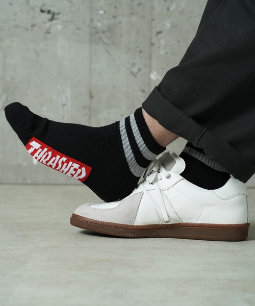 THRASHER（スラッシャー）の「"02"≪THRASHER≫3足セット ジャガード ロークルーソックス（ソックス/靴下・メンズ・その他2/グレー系1/ブラック系1/その他1/その他3/ブラック系2・25～27cm）」の5枚目の写真