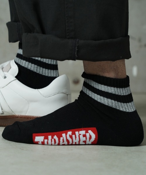 THRASHER（スラッシャー）の「"02"≪THRASHER≫3足セット ジャガード ロークルーソックス（ソックス/靴下・メンズ・その他2/グレー系1/ブラック系1/その他1/その他3/ブラック系2・25～27cm）」の14枚目の写真