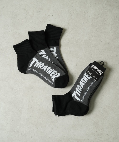 THRASHER（スラッシャー）の「"02"≪THRASHER≫3足セット ジャガード ロークルーソックス（ソックス/靴下・メンズ・その他2/グレー系1/ブラック系1/その他1/その他3/ブラック系2・25～27cm）」の19枚目の写真