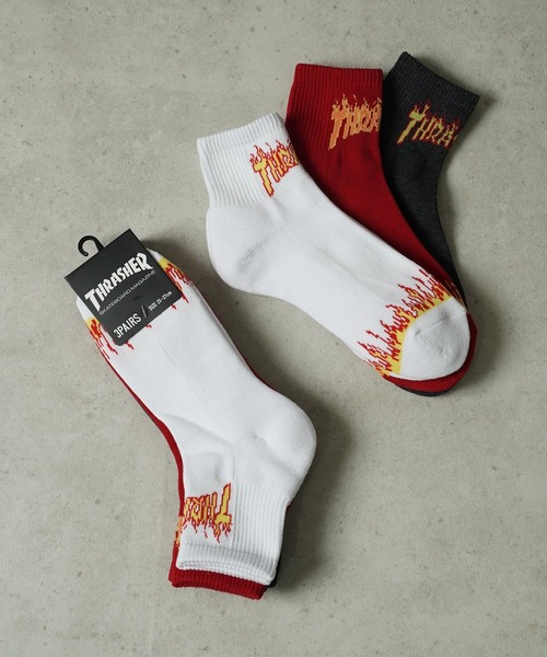 THRASHER（スラッシャー）の「"02"≪THRASHER≫3足セット ジャガード ロークルーソックス（ソックス/靴下・メンズ・その他2/グレー系1/ブラック系1/その他1/その他3/ブラック系2・25～27cm）」の21枚目の写真