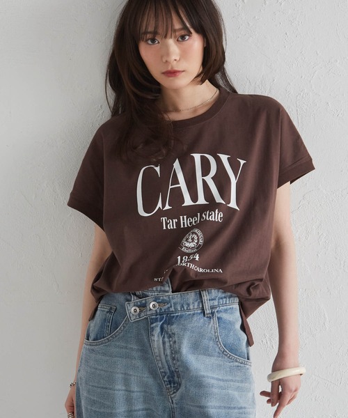 RANAN(ラナン)の「汗ジミ防止カレッジロゴプリントT(Tシャツ/カットソー・レディース・グレー/ブラック/ホワイト/ブラウン・LL/3L/M/L)」の22枚目の写真