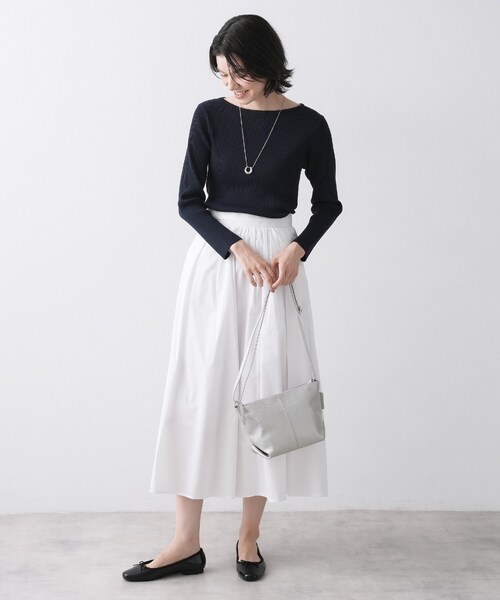 Dessin（デッサン）の「【洗える】タックギャザーフレアスカート（スカート・レディース・サックスブルー/ブラウン系その他/ホワイト系・03/02/01）」の6枚目の写真