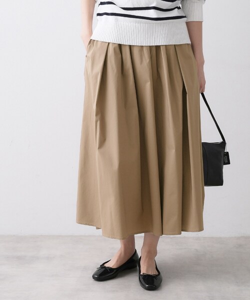Dessin（デッサン）の「【洗える】タックギャザーフレアスカート（スカート・レディース・サックスブルー/ブラウン系その他/ホワイト系・03/02/01）」の8枚目の写真