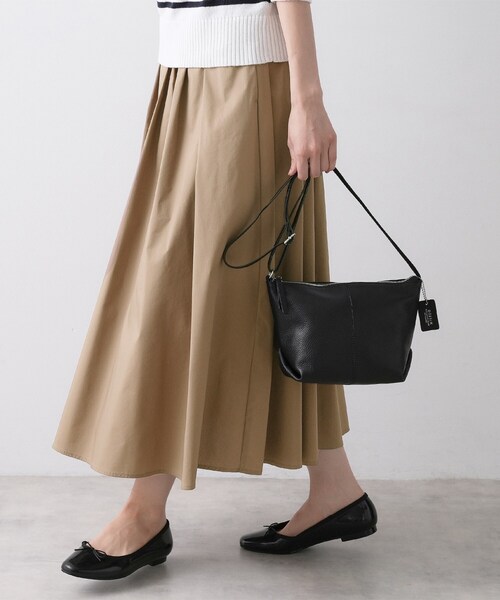 Dessin（デッサン）の「【洗える】タックギャザーフレアスカート（スカート・レディース・サックスブルー/ブラウン系その他/ホワイト系・03/02/01）」の9枚目の写真