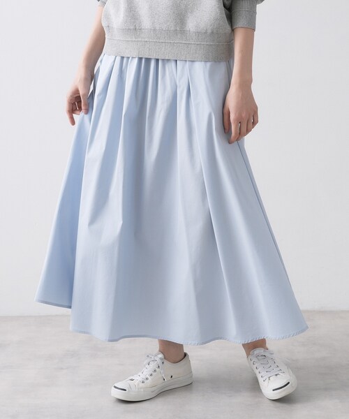 Dessin（デッサン）の「【洗える】タックギャザーフレアスカート（スカート・レディース・サックスブルー/ブラウン系その他/ホワイト系・03/02/01）」の12枚目の写真