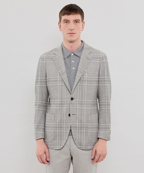 MACKINTOSH LONDON(マッキントッシュ ロンドン)の「【FLEX JERSEY】【LANIFICIO ROMA/ラニフィーチョ ローマ】チェックジャケット(テーラードジャケット・メンズ・グレー・42/38/36/40)」の3枚目の写真