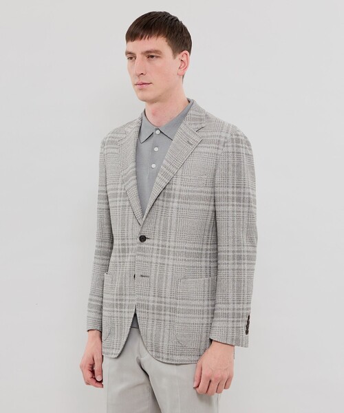 MACKINTOSH LONDON(マッキントッシュ ロンドン)の「【FLEX JERSEY】【LANIFICIO ROMA/ラニフィーチョ ローマ】チェックジャケット(テーラードジャケット・メンズ・グレー・42/38/36/40)」の4枚目の写真