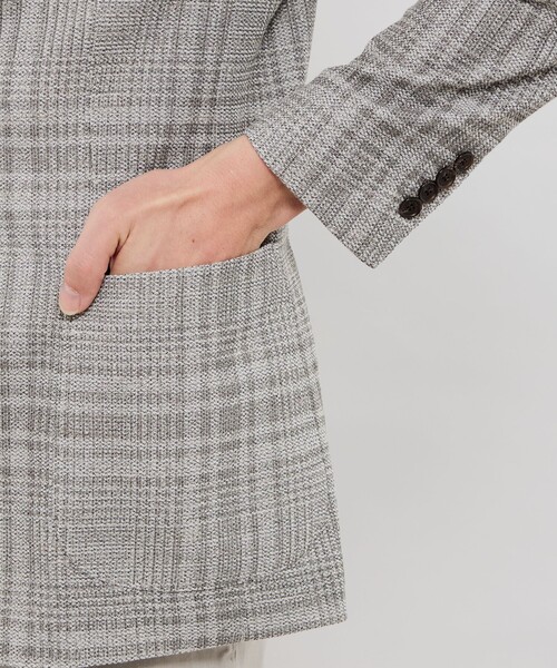 MACKINTOSH LONDON(マッキントッシュ ロンドン)の「【FLEX JERSEY】【LANIFICIO ROMA/ラニフィーチョ ローマ】チェックジャケット(テーラードジャケット・メンズ・グレー・42/38/36/40)」の7枚目の写真
