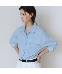 Snap washed denim shirt