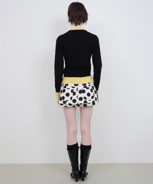 SOLWEIGE(ソルヴェイグ)の「【SOLWEIGE】配色レイヤード風 ポロニットトップス(ポロシャツ・レディース・ライトグレー/ブラック・S/M)」の18枚目の写真