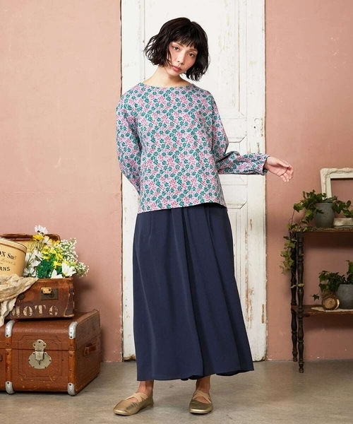 Jocomomola(ホコモモラ)の「Los molinos de vient フラワープリントカットソー(Tシャツ/カットソー・レディース・ライラック/オレンジ・40)」の6枚目の写真