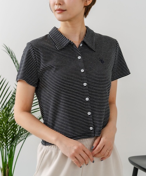 U.S. POLO ASSN.(ユーエスポロアッスン)の「【U.S. POLO ASSN./ユーエスポロアッスン】ワンポイントロゴ刺繍 スムースカットソーシャツ(シャツ/ブラウス・レディース・ブラウン/スミクロ/オフホワイト/ブラック・LARGE/MEDIUM)」の4枚目の写真