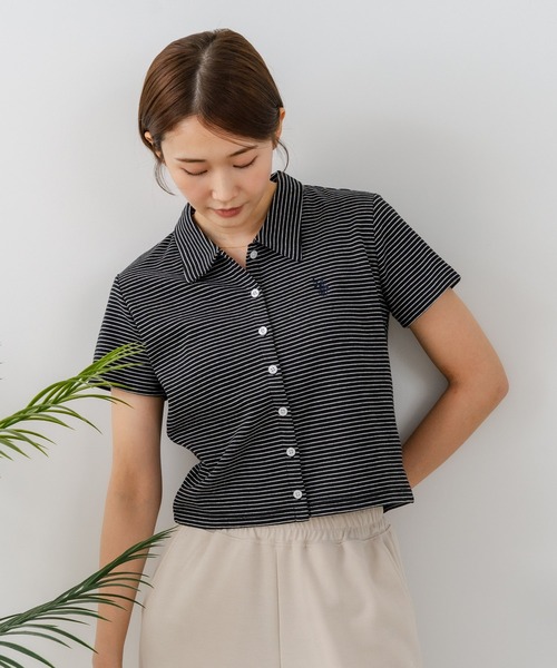 U.S. POLO ASSN.(ユーエスポロアッスン)の「【U.S. POLO ASSN./ユーエスポロアッスン】ワンポイントロゴ刺繍 スムースカットソーシャツ(シャツ/ブラウス・レディース・ブラウン/スミクロ/オフホワイト/ブラック・LARGE/MEDIUM)」の16枚目の写真
