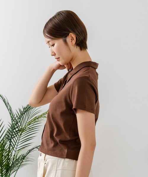 U.S. POLO ASSN.(ユーエスポロアッスン)の「【U.S. POLO ASSN./ユーエスポロアッスン】ワンポイントロゴ刺繍 スムースカットソーシャツ(シャツ/ブラウス・レディース・ブラウン/スミクロ/オフホワイト/ブラック・LARGE/MEDIUM)」の14枚目の写真