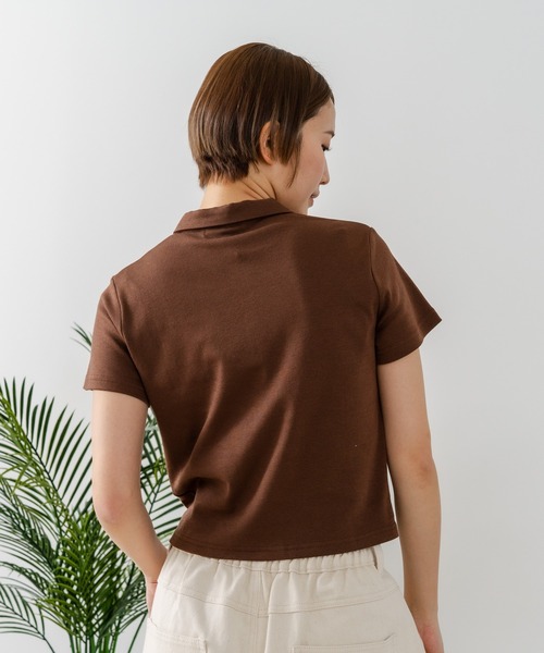U.S. POLO ASSN.(ユーエスポロアッスン)の「【U.S. POLO ASSN./ユーエスポロアッスン】ワンポイントロゴ刺繍 スムースカットソーシャツ(シャツ/ブラウス・レディース・ブラウン/スミクロ/オフホワイト/ブラック・LARGE/MEDIUM)」の6枚目の写真