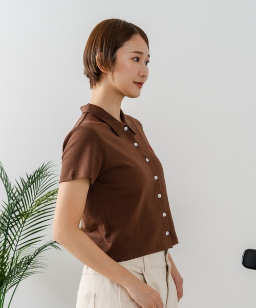 U.S. POLO ASSN.(ユーエスポロアッスン)の「【U.S. POLO ASSN./ユーエスポロアッスン】ワンポイントロゴ刺繍 スムースカットソーシャツ(シャツ/ブラウス・レディース・ブラウン/スミクロ/オフホワイト/ブラック・LARGE/MEDIUM)」の7枚目の写真