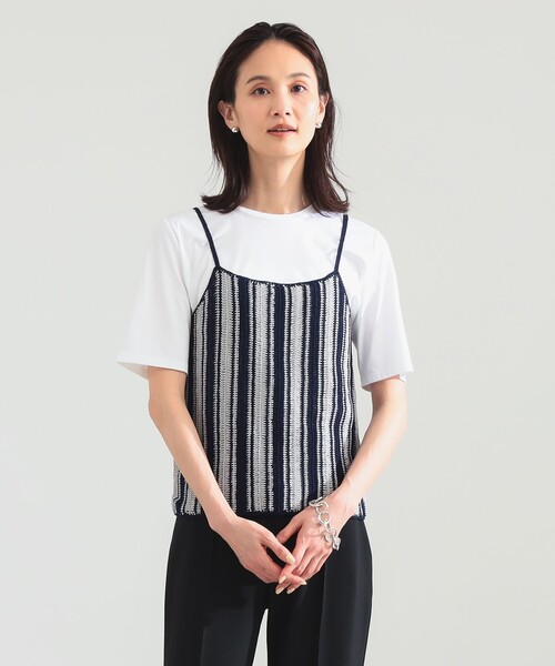Demi-Luxe BEAMS(デミルクス ビームス)の「Krochet / コットン クロシェ キャミソール(キャミソール・レディース・ブラック/ブルー・ONE SIZE)」の6枚目の写真