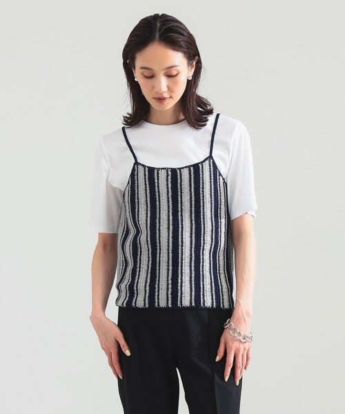 Demi-Luxe BEAMS(デミルクス ビームス)の「Krochet / コットン クロシェ キャミソール(キャミソール・レディース・ブラック/ブルー・ONE SIZE)」の7枚目の写真