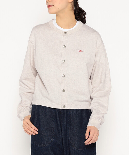 DANTON(ダントン)の「Women's Cotton Terry Crew Neck Cardigan(カーディガン/ボレロ・レディース・ネイビー/チャコール/レッド/ダークグリーン/グレー/アイボリー・36/38)」の2枚目の写真