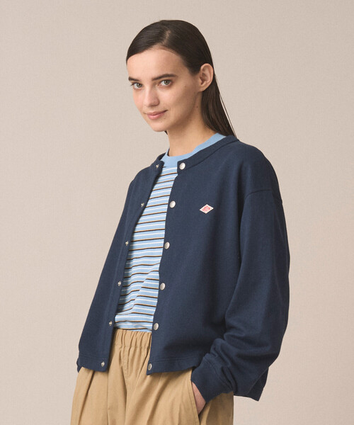 DANTON(ダントン)の「Women's Cotton Terry Crew Neck Cardigan(カーディガン/ボレロ・レディース・ネイビー/チャコール/レッド/ダークグリーン/グレー/アイボリー・36/38)」の5枚目の写真