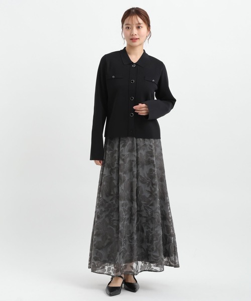 Andemiu（アンデミュウ）の「エリツキボタンカーディガン656625（ニット/セーター・レディース・ブルー/オフホワイト/ブラック・FREE）」の10枚目の写真