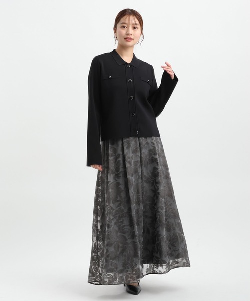 Andemiu（アンデミュウ）の「エリツキボタンカーディガン656625（ニット/セーター・レディース・ブルー/オフホワイト/ブラック・FREE）」の11枚目の写真