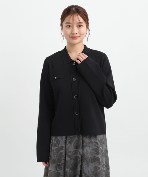 Andemiu（アンデミュウ）の「エリツキボタンカーディガン656625（ニット/セーター・レディース・ブルー/オフホワイト/ブラック・FREE）」の15枚目の写真