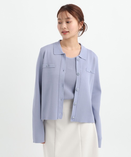 Andemiu（アンデミュウ）の「エリツキボタンカーディガン656625（ニット/セーター・レディース・ブルー/オフホワイト/ブラック・FREE）」の16枚目の写真