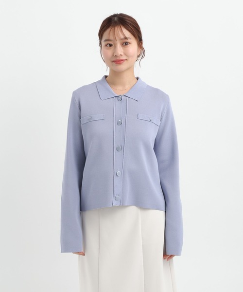 Andemiu（アンデミュウ）の「エリツキボタンカーディガン656625（ニット/セーター・レディース・ブルー/オフホワイト/ブラック・FREE）」の17枚目の写真