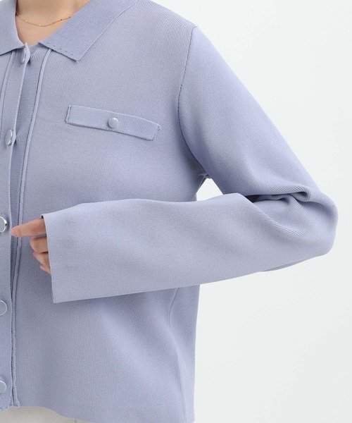 Andemiu（アンデミュウ）の「エリツキボタンカーディガン656625（ニット/セーター・レディース・ブルー/オフホワイト/ブラック・FREE）」の21枚目の写真