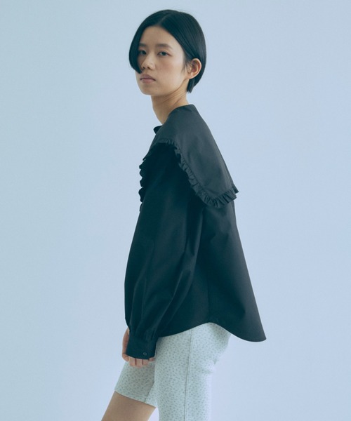 EN NEUME(エンノイム)の「Big Collar Frill Blouse(シャツ/ブラウス・レディース・ホワイト/ブラック/ブラック系その他・FREE)」の20枚目の写真