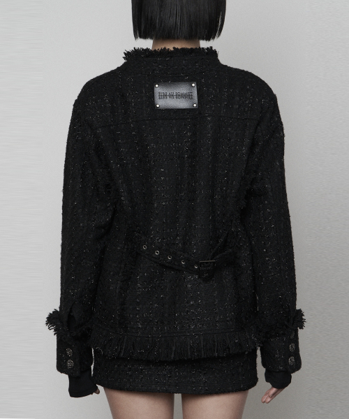 ETRE AU SOMMET(エトレオソメ)の「Back- belt Pocket Overfit Tweed Jacket ( BLACK )(テーラードジャケット・レディース・その他・FREE)」の3枚目の写真