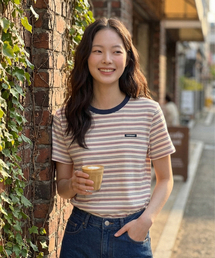 ウーマンストライプTシャツアイボリー